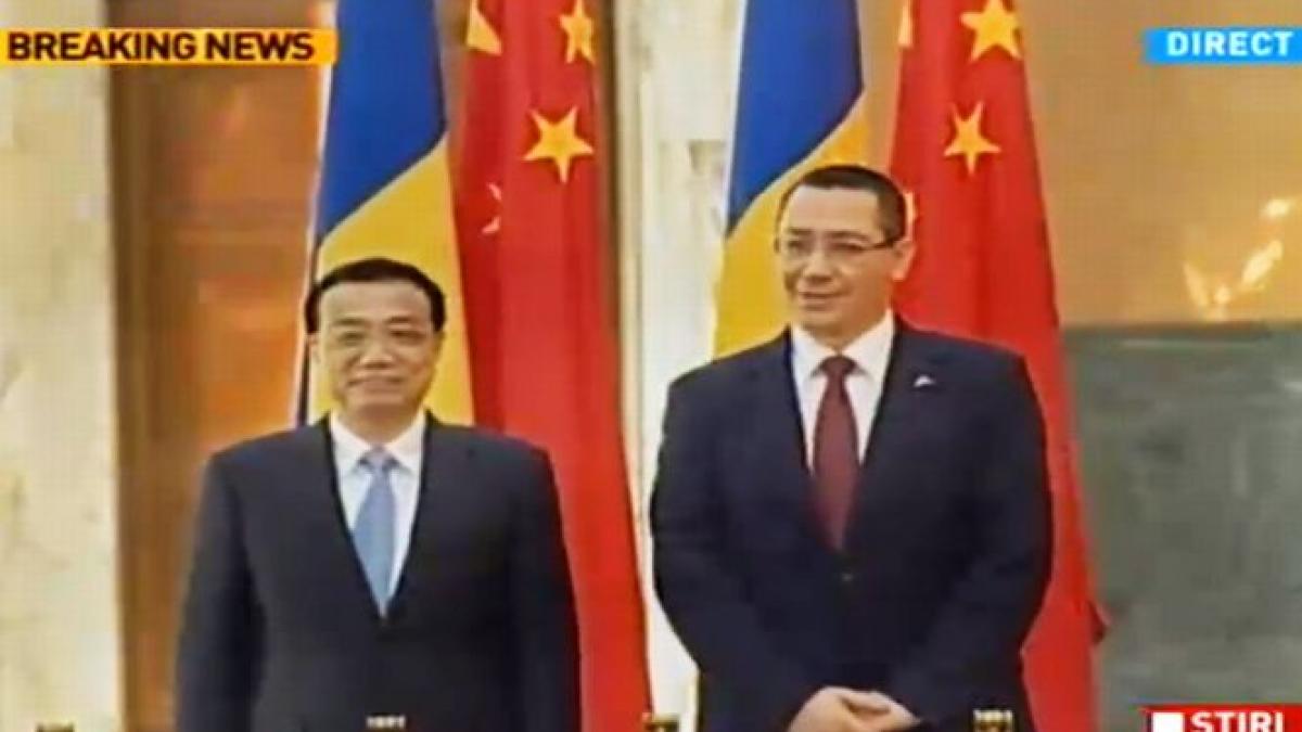 Acorduri istorice România - China. Premierul chinez s-a întâlnit cu Victor Ponta la Palatul Victoria