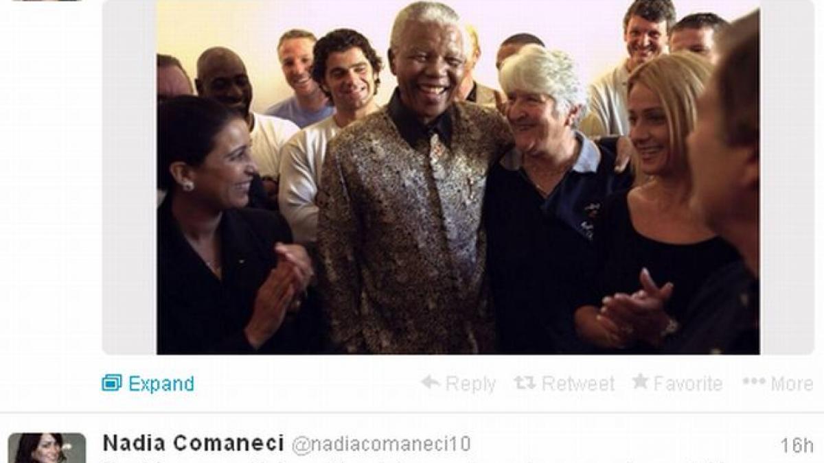 Nadia Comăneci: Nelson Mandela, un model de urmat, un erou şi un om minunat