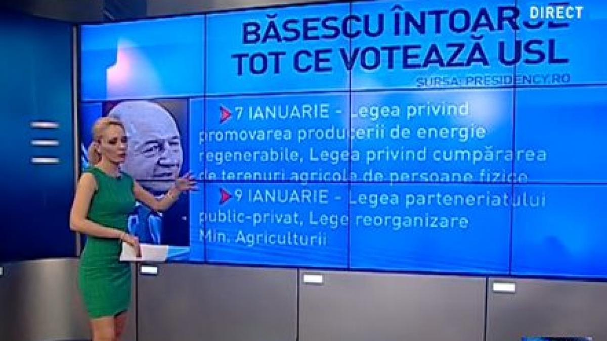 Băsescu blochează tot ce votează USL. Iată câte legi a întors preşedintele în 2013