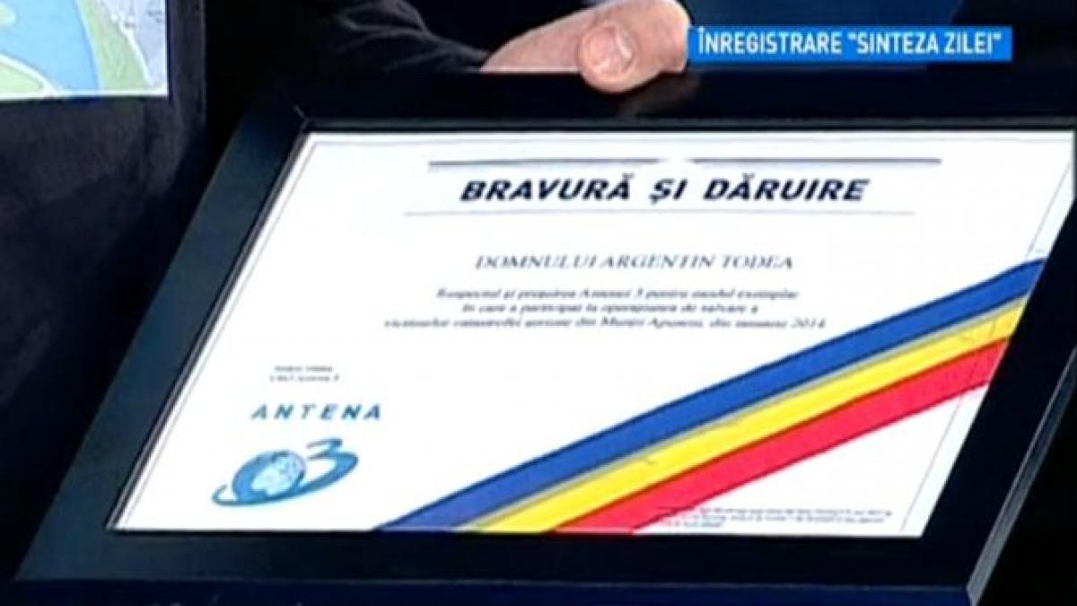 Antena 3 a oferit diplome de onoare şi curaj pentru eroii salvatori din Munţii Apuseni