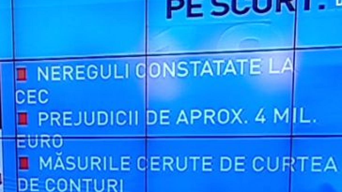 Curtea de Conturi: Nereguli la CEC legate de credite