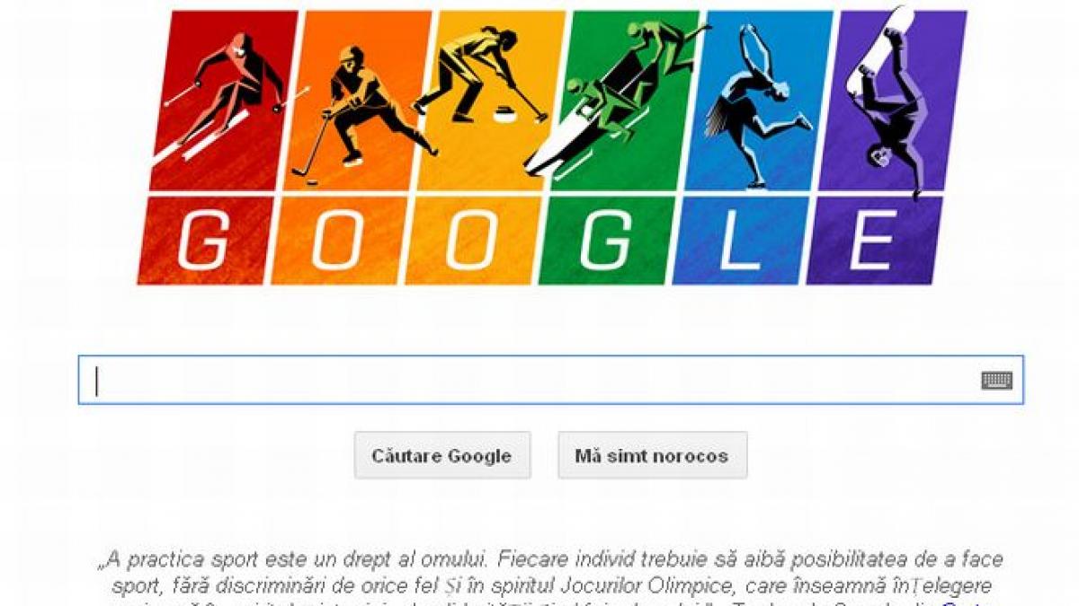 Noul logo al Google, o palmă peste obrazul autorităţilor ruse? &quot;Fiecare individ trebuie să aibă posibilitatea să facă sport, fără discriminări de orice fel&quot;