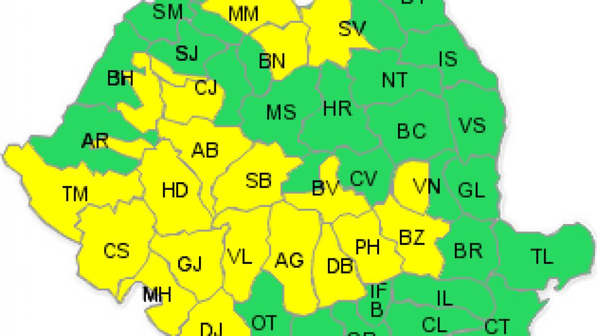 UPDATE. COD PORTOCALIU de ploi şi inundaţii. Vezi zonele vizate