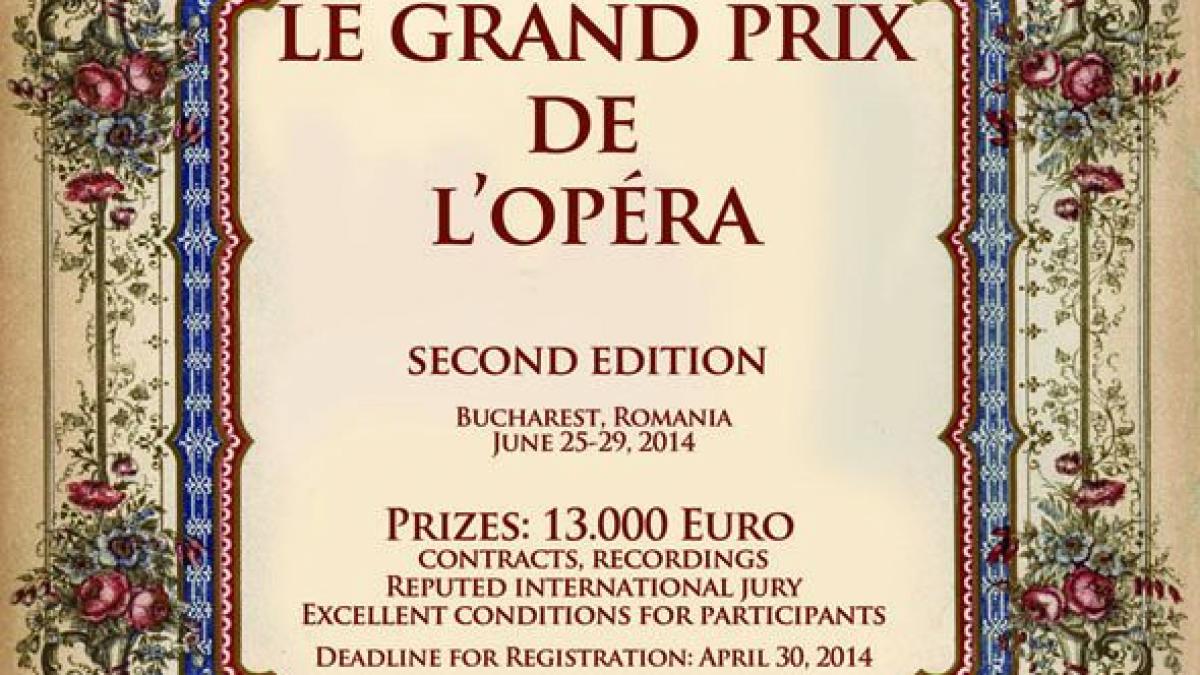 150 de candidaţi din 51 de ţări s-au înscris la Concursul Internaţional de Canto „Le Grand Prix de l’ Opéra”, ediţia a II-a