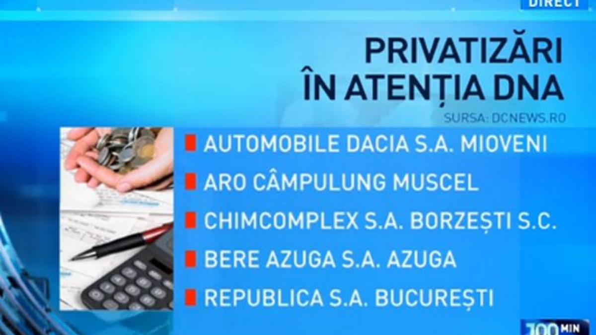 100 de Minute. Ce privatizări anchetează DNA