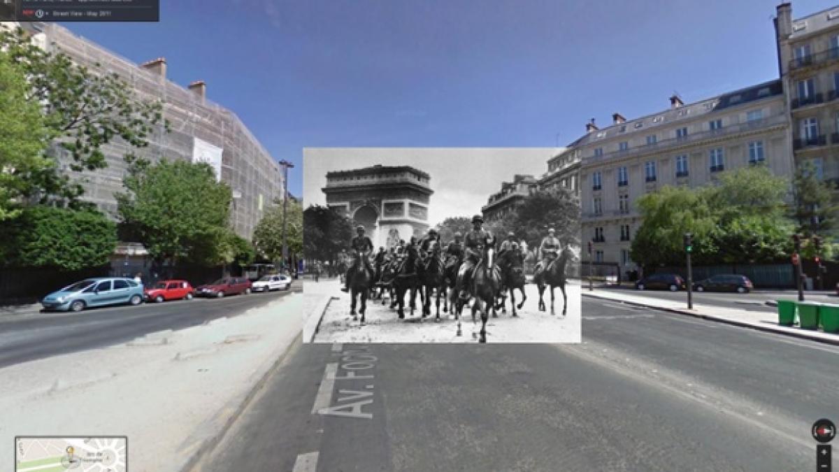 Fotografii emoţionante: Cel de-al Doilea Război Mondial, &quot;readus&quot; pe străzile Londrei şi Parisului de astăzi