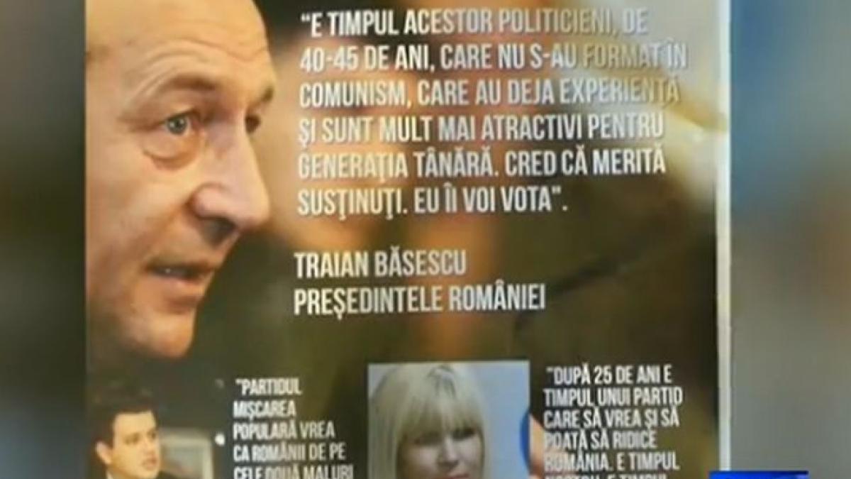 Traian Băsescu apare pe afişele electorale ale PMP