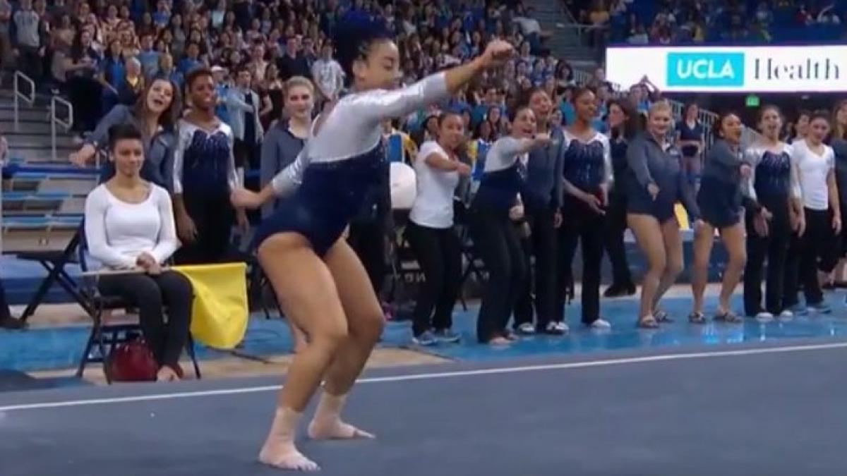 VIDEO Aproape de Nadia Comăneci! Exercițiul pentru care o gimnastă a primit nota 9,925