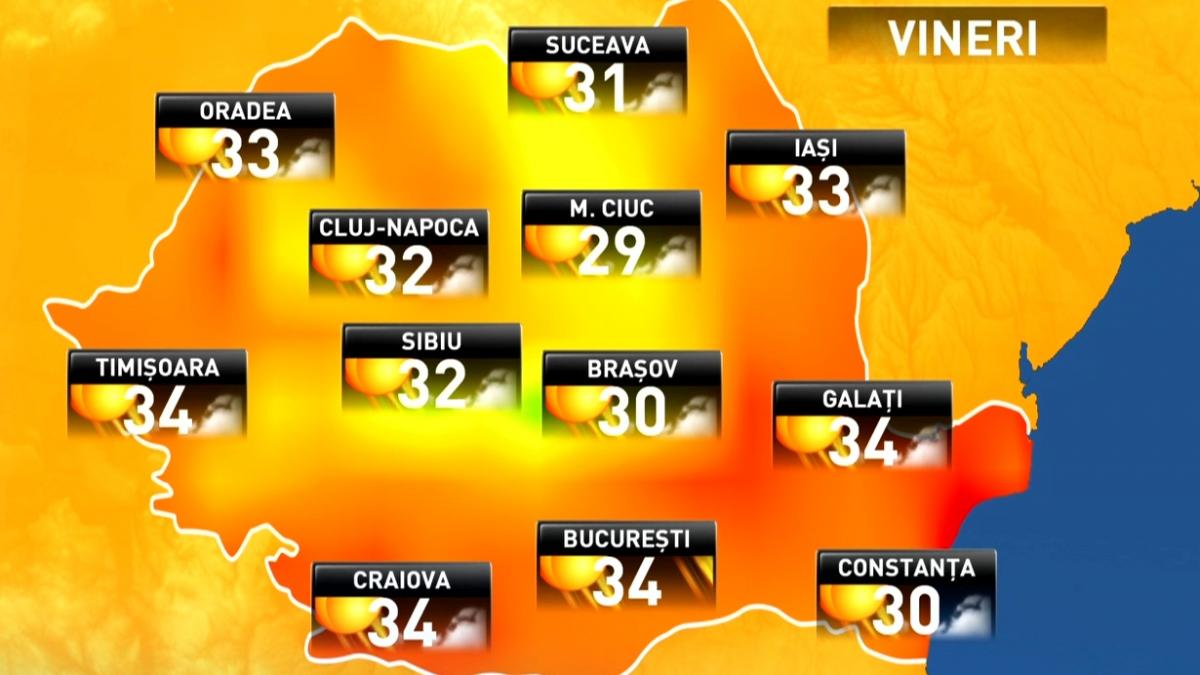 Prognoza meteo pentru sfârşitul săptămânii. Vremea va fi călduroasă, local caniculară