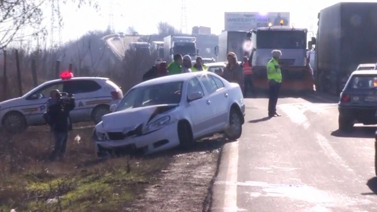 Carambol în ziua de Crăciun. Accident grav pe Centura Capitalei. Primele imagini de la fața locului