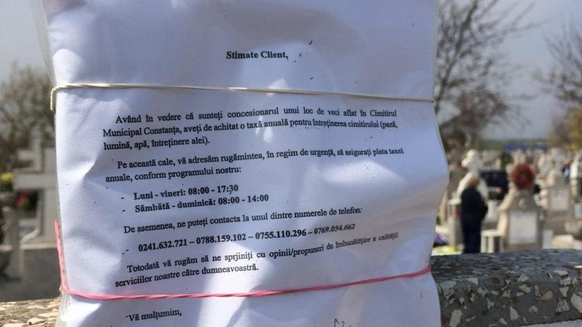 Culmea eternității! Morții dintr-un cimitir, somați să-și plătească taxele