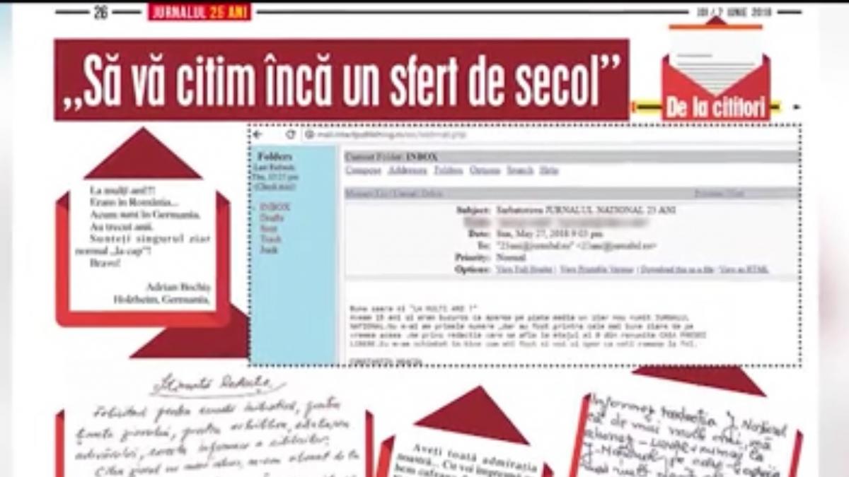 Cotidianul Jurnalul împlineşte 25 de ani. Provocare surpriză pentru cititori