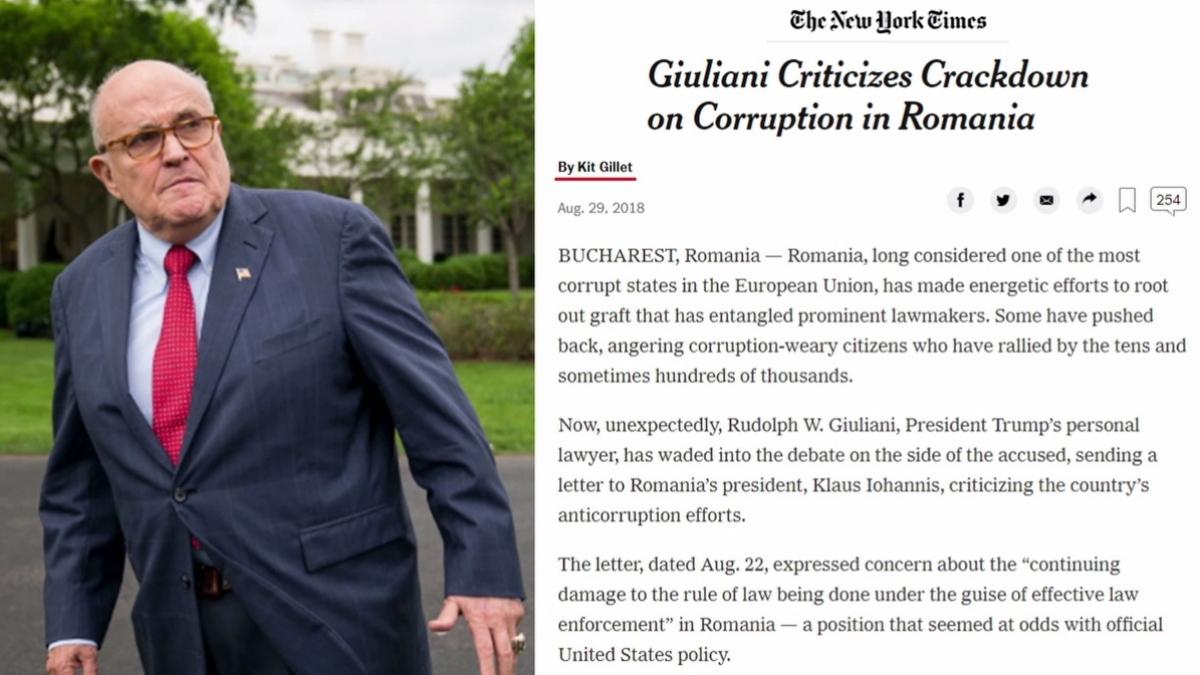 Scrisoarea lui Rudolph Giuliani. Cine este autorul articolului din New York Times 