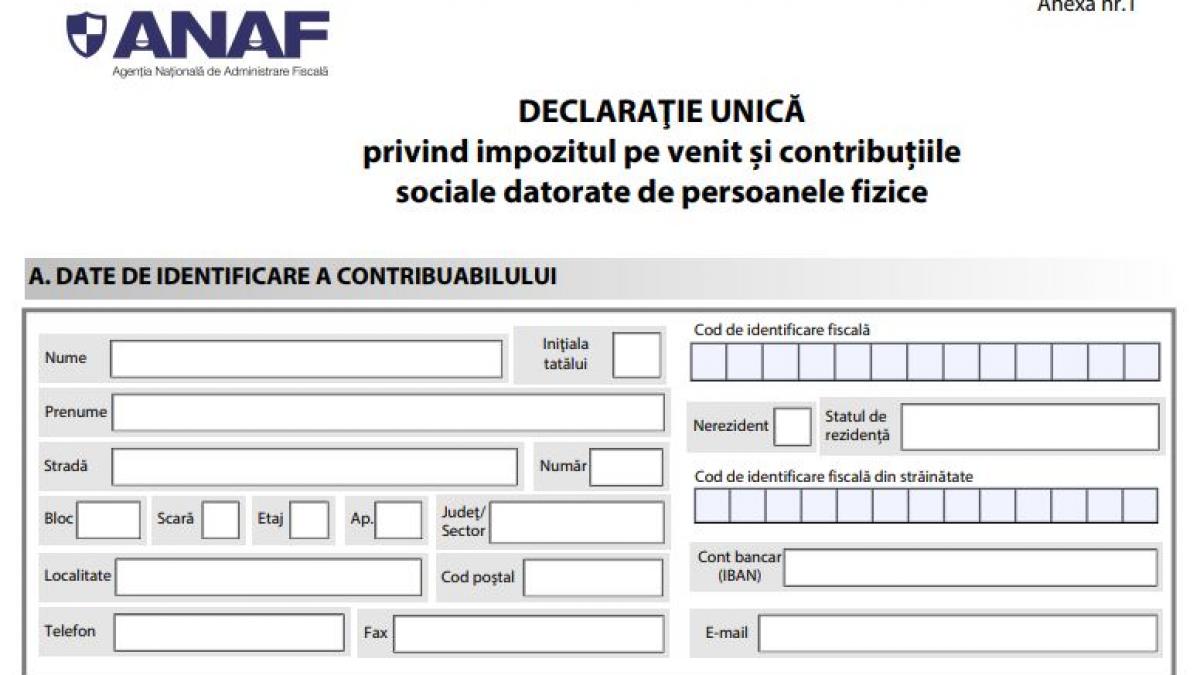 DECLARAȚIE UNICĂ. O nouă schimbare de la Guvern pentru contribuabili 