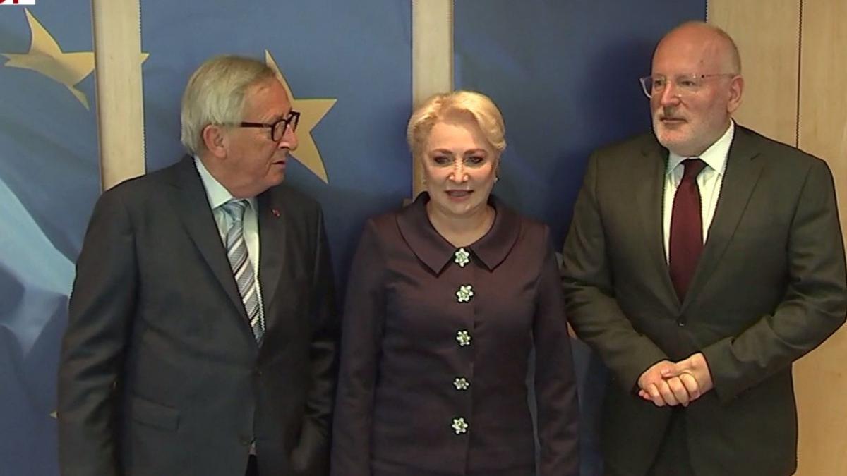 Viorica Dăncilă a făcut pace cu Juncker și Timmermans: Discuția pe Justiție nu mai există