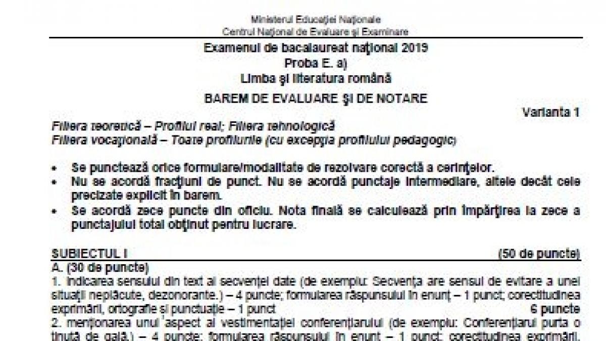 Edu Ro Barem RomanÄƒ Bac 2019 Cum Se CalculeazÄƒ Nota