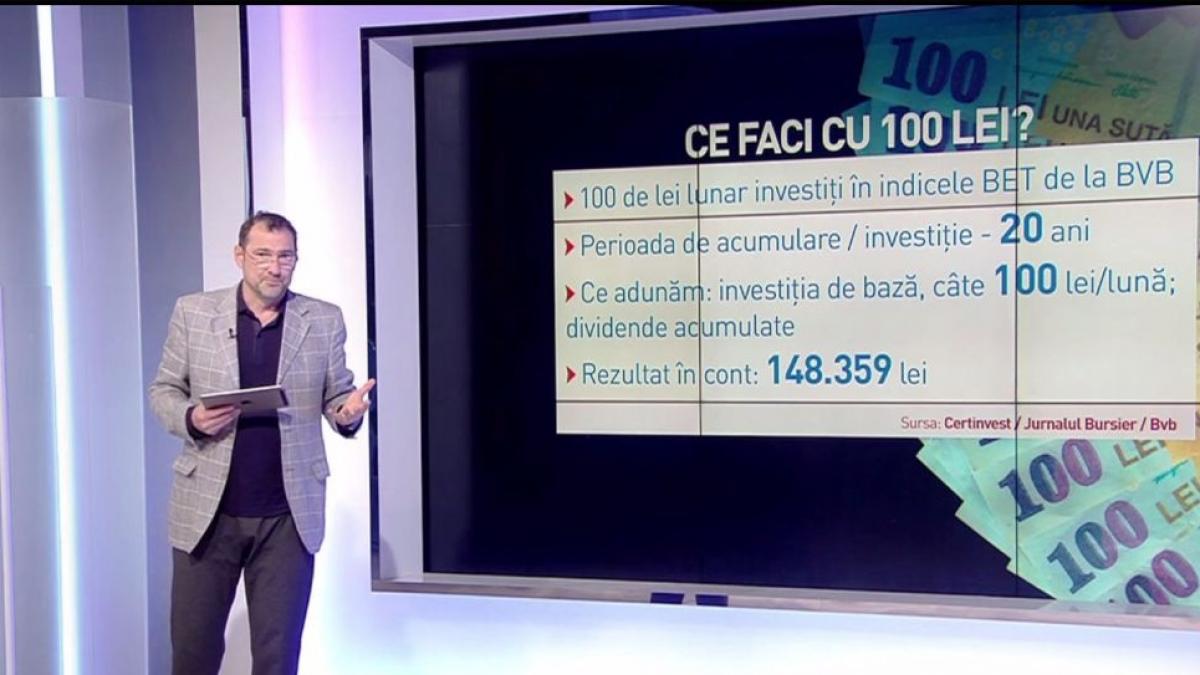 Jurnalul de economie, cu Daniel Apostol. Dacă economiseşti 100 de lei lunar timp de 20 de ani poţi face o mică avere