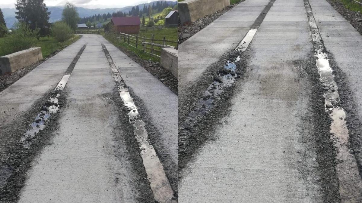 A intrat cu maşina pe drumul proaspăt betonat. Era prima dată când șoseaua era asfaltată