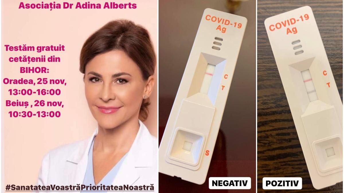 Adina Alberts, testare rapidă gratuită COVID -19 în Oradea