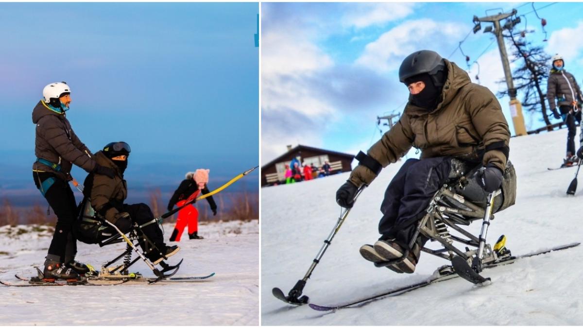 Ionuț Stancovici, tânărul care a reuşit să aducă persoanele cu dizabilităţi pe pârtii. Cum arată scaunul special pe care l-a realizat