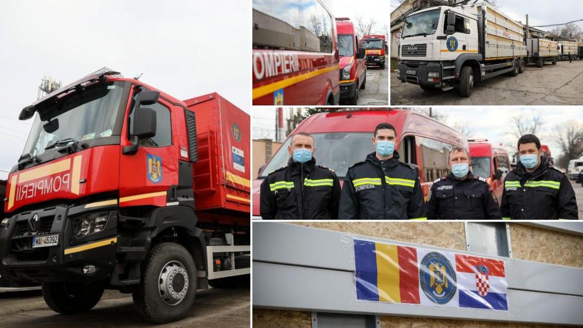 Imagini cu convoiul umanitar care va pleca spre Croația! România trimite ajutoare după cutremurul devastator