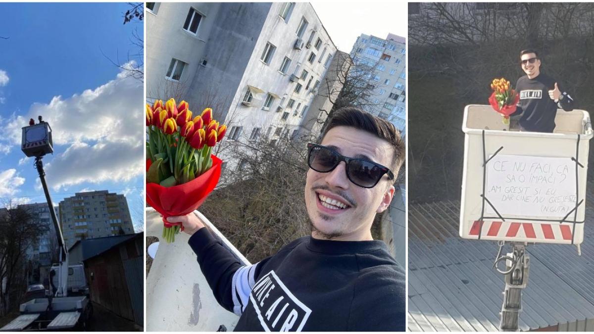 Declaraţie de dragoste la înălţime! Cum şi-a surprins iubita de Valentine's Day