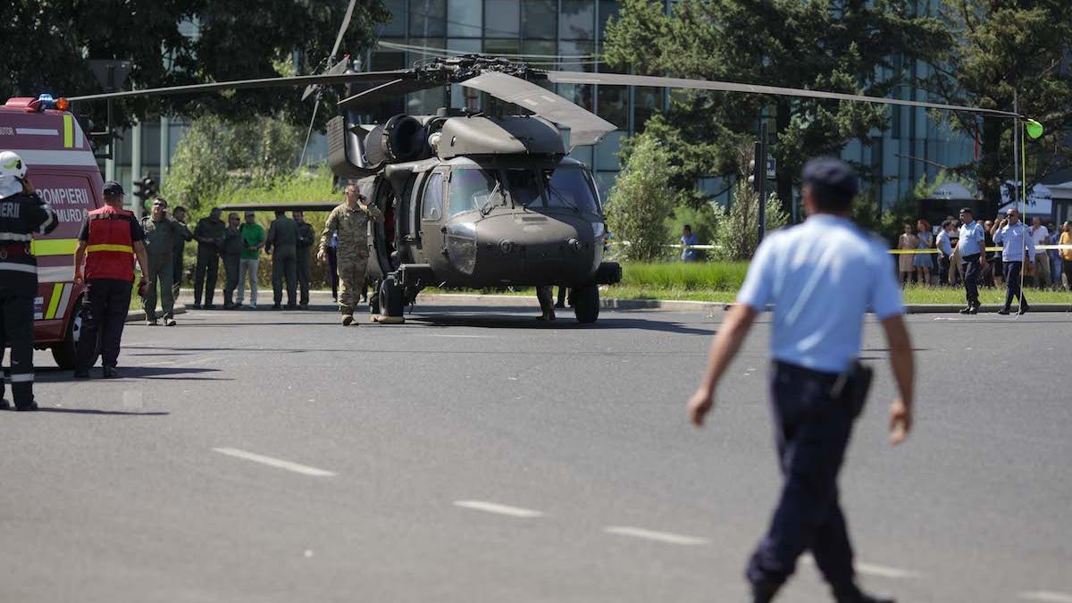 Polițist martor la aterizarea forțată a elicopterului militar: ”Puteam să asistăm la o tragedie”