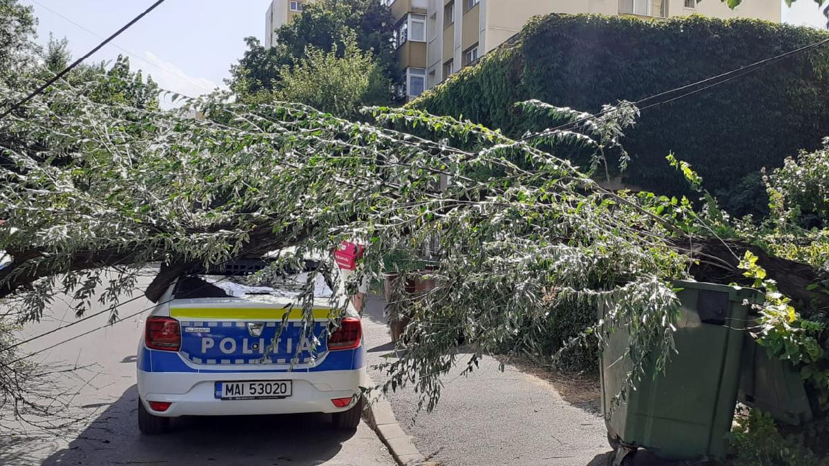 copac prabusit masina politie