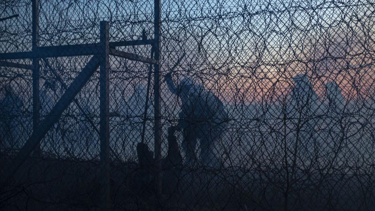 Barb wire fence