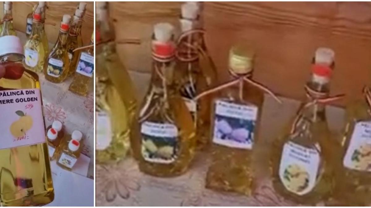 Palincă falsă, găsită la vânzătorii de produse "tradiţionale'' din zona Bran