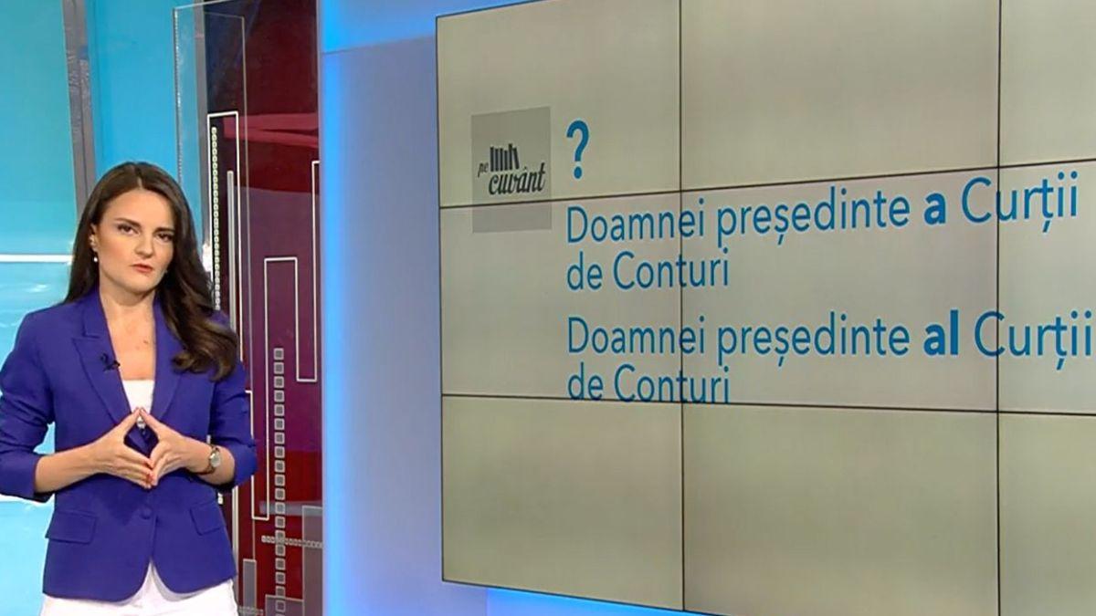 Doamnei preşedinte a Curţii de Conturi sau doamnei preşedinte al Curţii de Conturi? Pe cuvânt, cu Ana Iorga