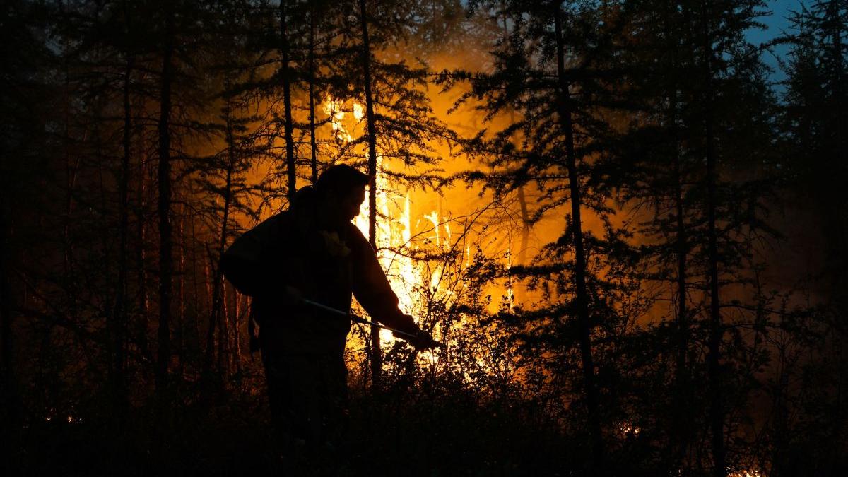 Incendiu de vegetatie in Iakutia, Siberia, iulie 2021