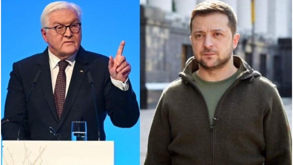 Frank-Walter Steinmeier, pre?edintele Germaniei, ?i Volodimir Zelenski, pre?edintele Ucrainei