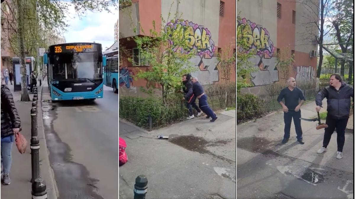 Un șofer STB a blocat călătorii în autobuz, apoi a luat la bătaie un  biciclist, în București