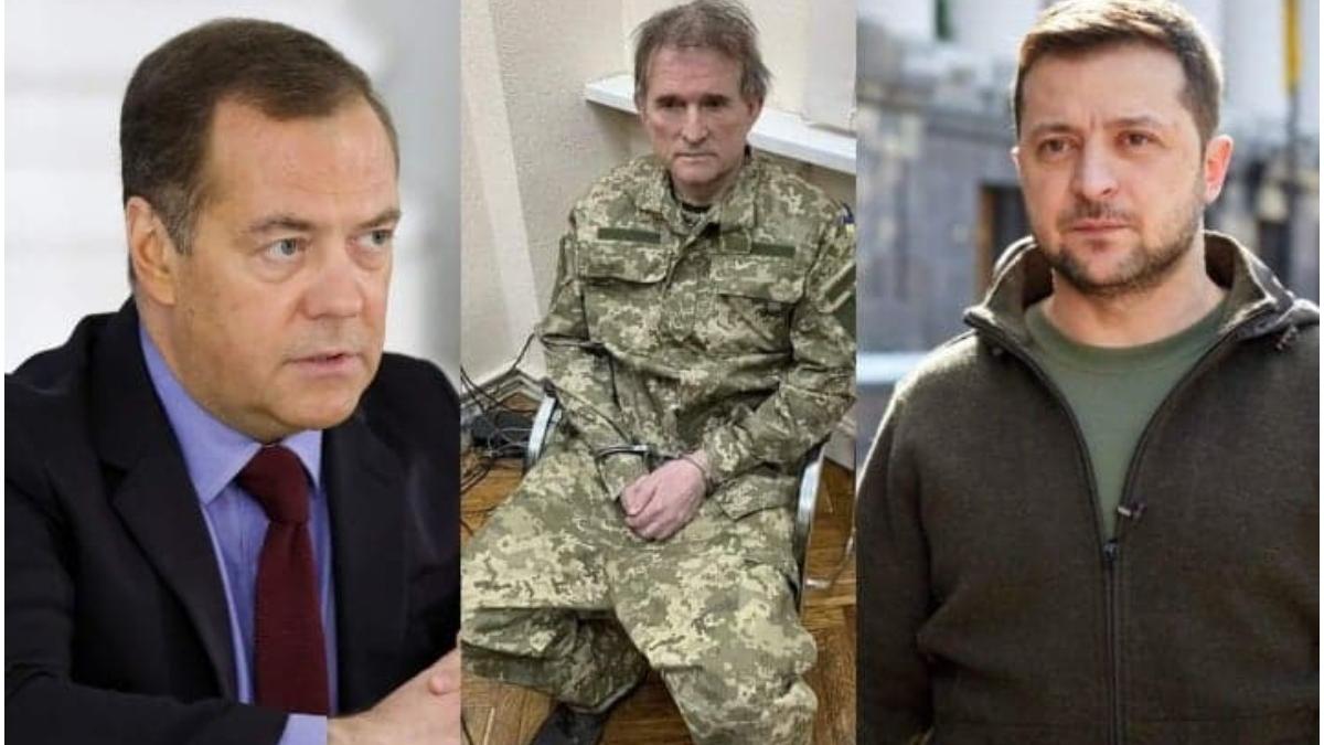 Dmitri Medvedev, Viktor Medvedchuk, Volodimir Zelenski