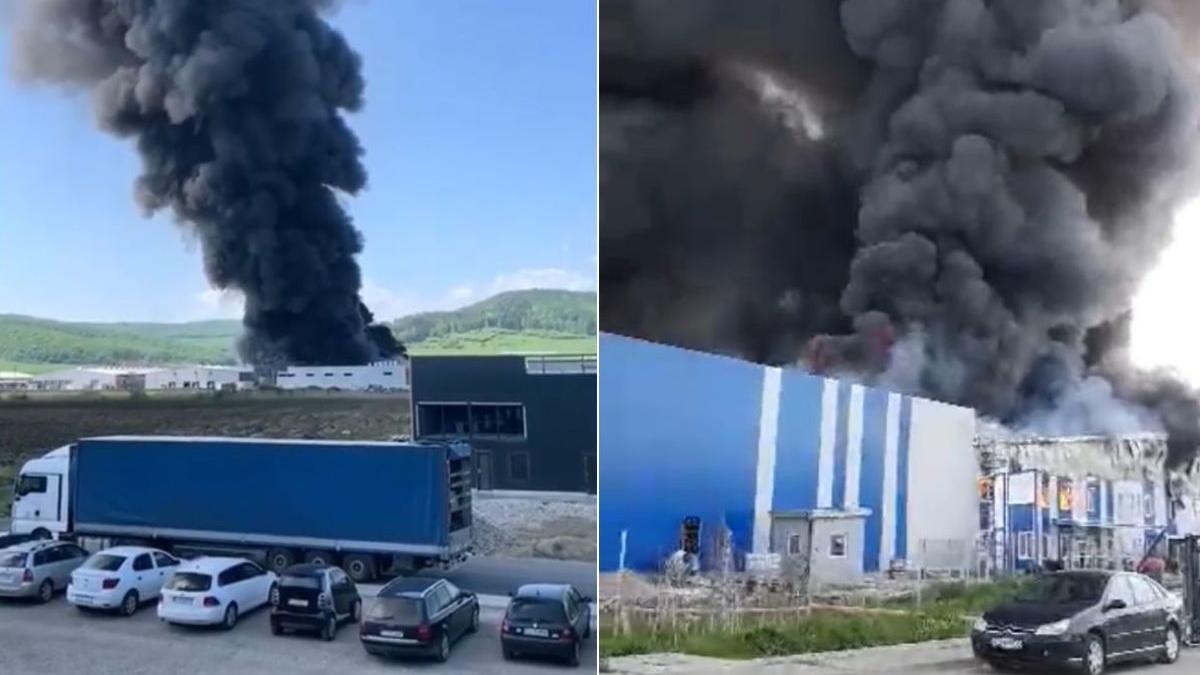 incendiu fabrica cauciucuri dej 12 mai 2022