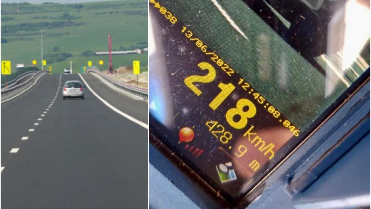 Un șofer a fost prins cu 218 km/h pe Autostrada A1 Deva - Nădlac. Reacţia poliţiştilor