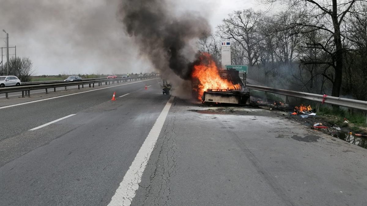 incendiu autostrada a1