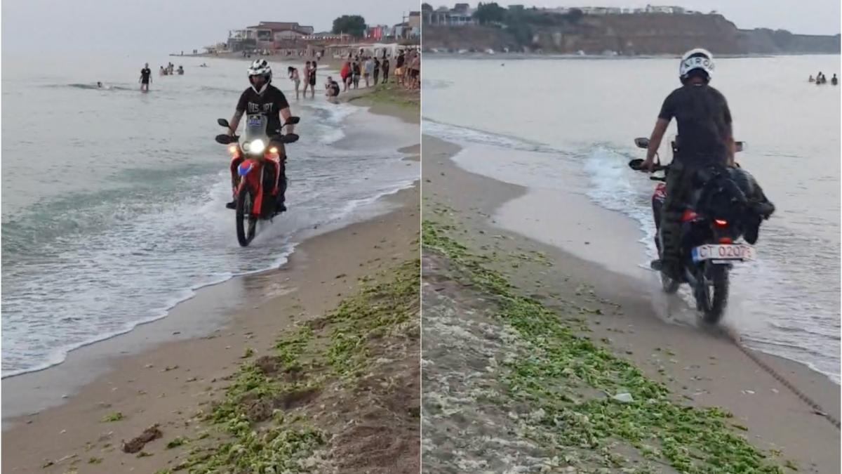 turist groapa motocicleta plaja vama veche