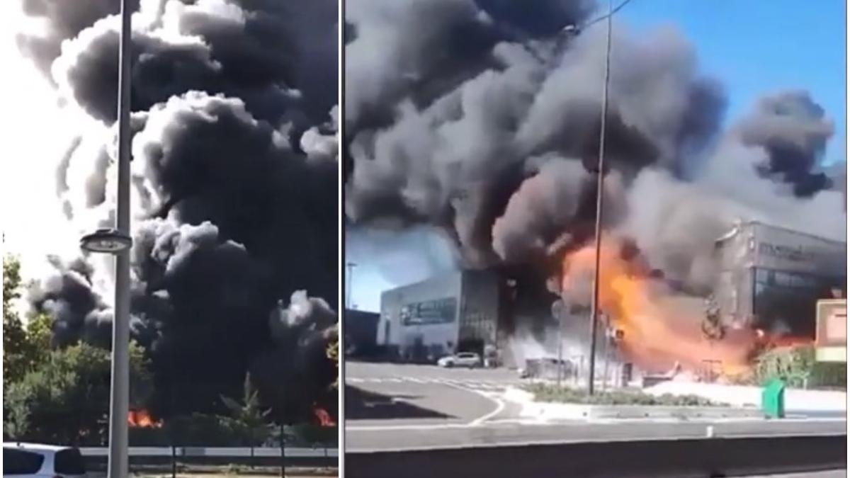 Incendiu uriaş la cea mai mare piaţă din Paris, de lângă aeroportul Orly