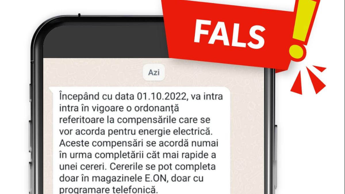 Mesaje false în numele E.ON Energie! ”Aceste mesaje NU sunt expediate de E.ON!”