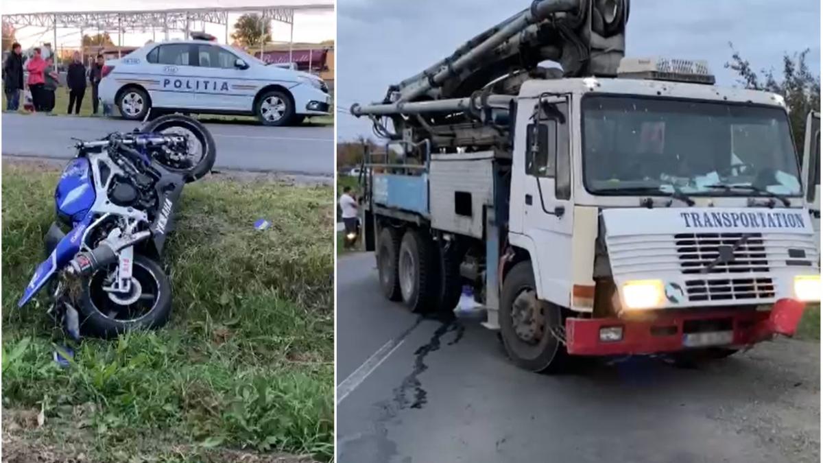 accident arad tanar motociclist camion