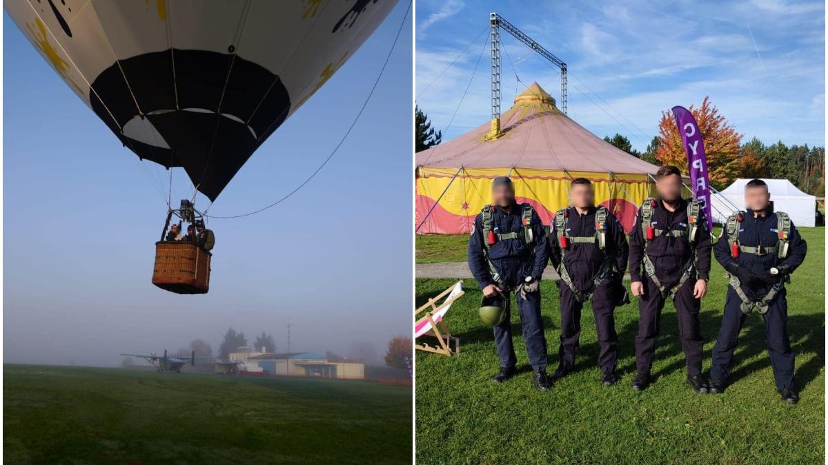 parasutisti jandarmeria romana salturi premiera balon cu aer cald antrenamente cehia