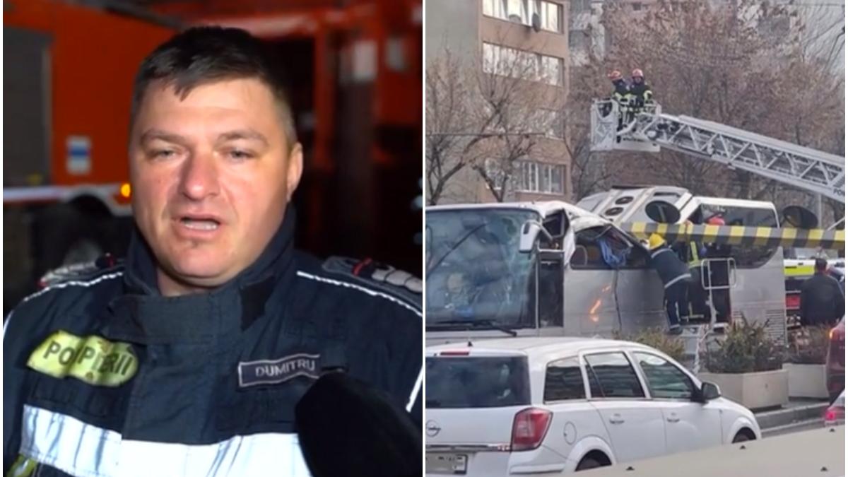 detalii interventia de salvare pasagerilor accident autocar pasajul unirii bucuresti