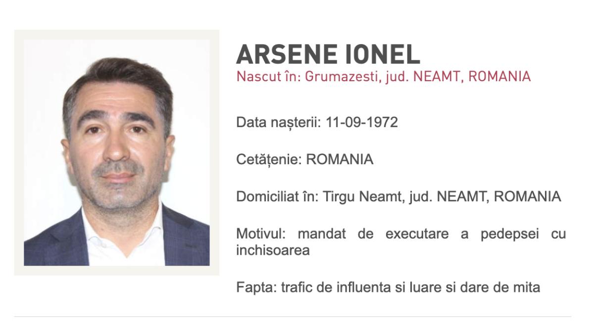 ionel arsene dat urmarire nationala