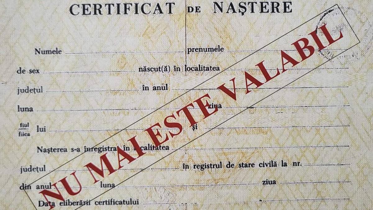 certificat nastere vechi