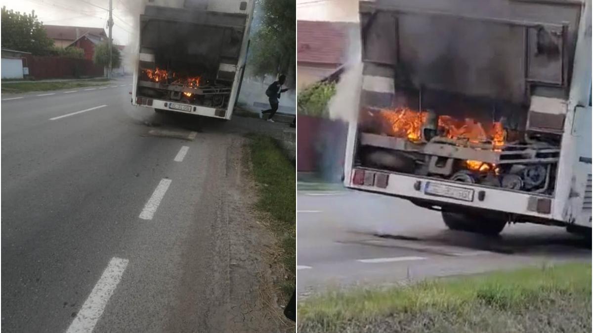 incendiu autobuz tecuci