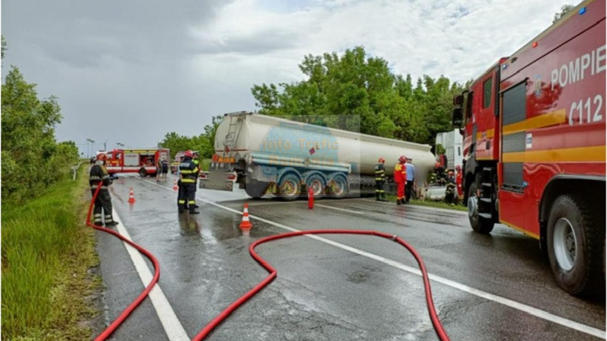 cisterna inamtriculata ucraina a derapat suceava trafic oprit pe ambele sensuri dn2