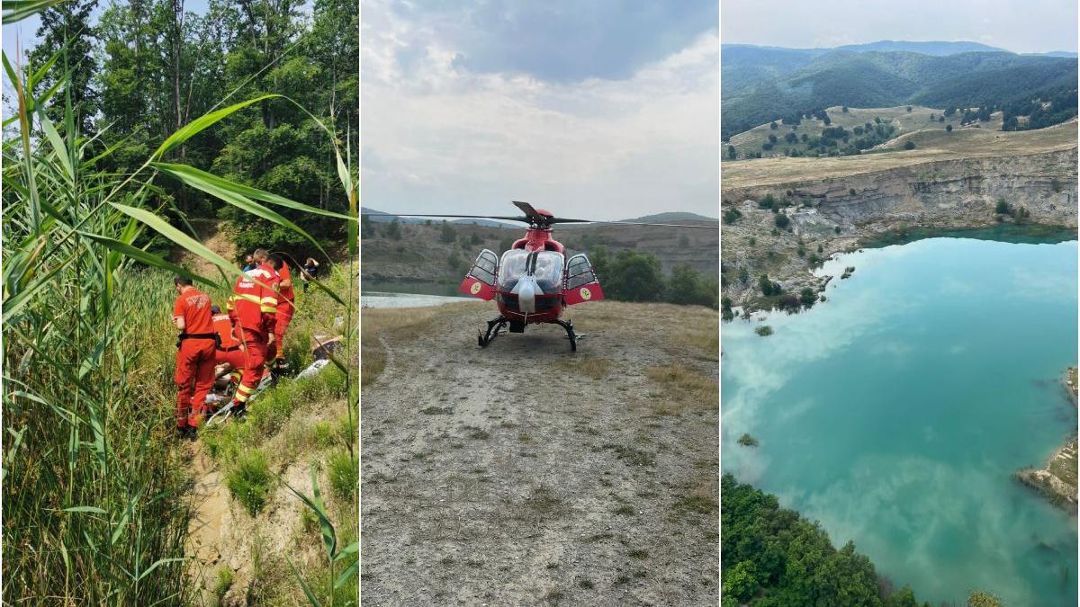 operatiune de salvare contracronometru barbat inecat ?n lacul laguna albastra, salvat cu ajutorul elicopterului smurd de la jibou