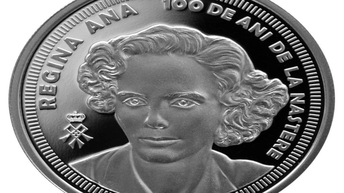 moneda argint 100 de ani nastere regina ana